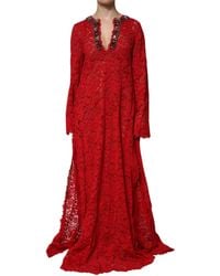 Dolce & Gabbana - Floral Lace Rhinestone Embellished Dress - Lyst