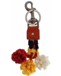Dolce & Gabbana - Red White Raffia Leather Clasp Finder Keyring Keychain - Lyst