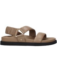 Max Mara - Leather Flat Sandals - Lyst