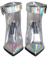 Dolce & Gabbana - Iridescent Pvc Pointed Short Boots Shoes Calf Leather Pu Polyester - Lyst