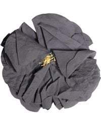 Dolce & Gabbana - Floral Motif Silk Blend Poplin Fabric Bar Pin Brooch - Lyst