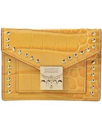 MCM - Crocodile Embossed Leather Mini Flap Coin Wallet - Lyst