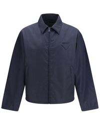 Prada - Blue Nylon Shell Jacket - Lyst