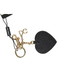 Dolce & Gabbana - Fuchsia Heart Leather Metal Keyring Keychain Accessory - Lyst