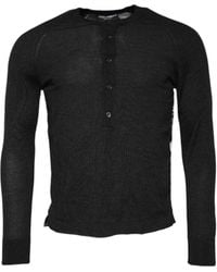 Dolce & Gabbana - Henley Knit Pullover Sweater - Lyst
