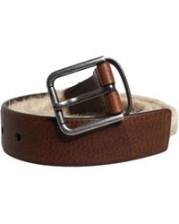 Dolce & Gabbana - Jute Leather Woven Metal Buckle Belt - Lyst
