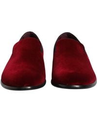 Dolce & Gabbana - Cotton Velvet Slip On Loafers Formal Shoes Viscose - Lyst