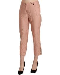 Ermanno Scervino - Cotton High Waist Cropped Trouser Pants - Lyst