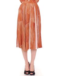 Licia Florio - Knee Full Skirt Orange Mom10106 - Lyst
