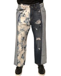 Dolce & Gabbana - Patchwork Jeans Tiedye Ripped - Lyst