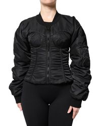 Dolce & Gabbana - Nylon Full Zip Bustier Corset Jacket - Lyst