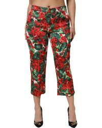 Dolce & Gabbana - Floral Print Cropped Pants - Lyst