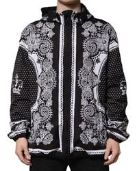Dolce & Gabbana - Bandana Print Hooded Bomber Jacket - Lyst