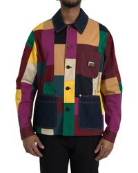Dolce & Gabbana - Patchwork Cotton Collared Jacket - Lyst