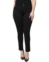 Dolce & Gabbana - Cotton High Waist Skinny Denim Jeans - Lyst