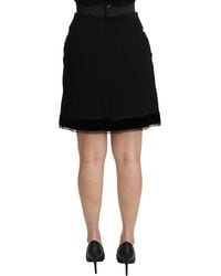 Dolce & Gabbana - A-line High Waist Mini Viscose Skirt - Lyst