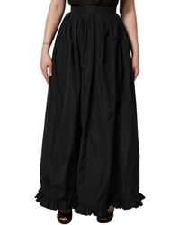 MSGM - High Waist Pleated A-Line Long Maxi Skirt - Lyst