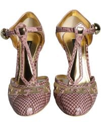 Dolce & Gabbana - Leather Pumps T-Strap Sandals Shoes - Lyst