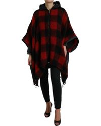 Dolce & Gabbana - Buffalo Check Hooded Poncho Jacket - Lyst