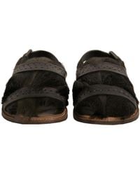 Dolce & Gabbana - Gazelle Hair Leather Flats Sandals Shoes - Lyst