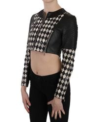 John Richmond - Leather Short Cropped Biker Jacket Coat - Lyst