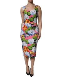Dolce & Gabbana - Floral Sleeveless Sheath Dress - Lyst