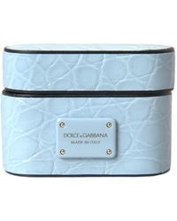 Dolce & Gabbana - Leather Metal Logo Plaque Airpods Case - Lyst