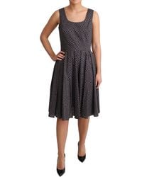 Dolce & Gabbana - Floral Cotton A-Line Stretch Dress - Lyst
