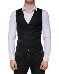 Dolce & Gabbana - Wool Waistcoat Dress Formal Vest - Lyst