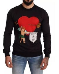 Dolce & Gabbana - Cupid Heart Sweatshirt Long Sleeve Crewneck - Lyst