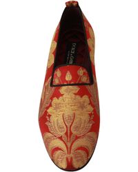 Dolce & Gabbana - Brocade Slippers Loafers Shoes Rose Silk - Lyst