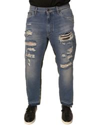 Dolce & Gabbana - Ripped Jeans Camouflage Detail - Lyst