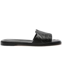 McQueen - Seal Leather Flat Sandals - Lyst
