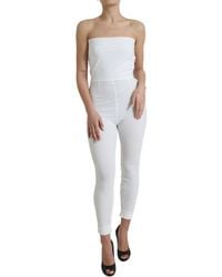 Dolce & Gabbana - Nylon Strapless Bodycon Jumpsuit Dress - Lyst