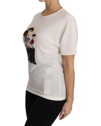 Dolce & Gabbana - Dolce Gabbana Tsh3082 Family Appliqu Top - Lyst