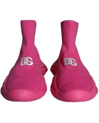 Dolce & Gabbana - Logo Print Slip On Socks Sneakers Shoes - Lyst