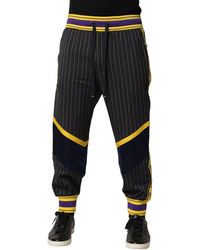 Dolce & Gabbana - Stripes Wool Jogger Pants - Lyst