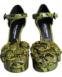 Dolce & Gabbana - Exotic Leather Ankle Strap Heels Sandals Shoes - Lyst