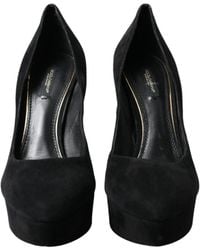 Dolce & Gabbana - Suede Leather Platform Heel Pumps Shoes - Lyst