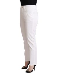Dolce & Gabbana - Cotton Mid Waist Denim Tapered Jeans Elastane Clothing - Lyst