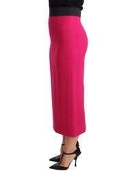 Dolce & Gabbana - High Waist Stretch Pencil Straight Skirt Rayon Acetate Elastane - Lyst