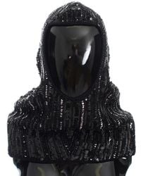 Dolce & Gabbana - Knitted Sequin Hood Scarf Hat - Lyst