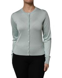 Dolce & Gabbana - Light Silk Button Down Cardigan Sweater - Lyst
