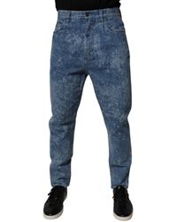 Dolce & Gabbana - Tie Dye Cotton Skinny Denim Jeans - Lyst