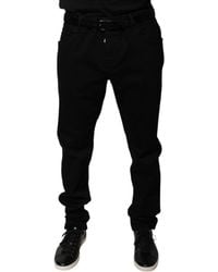 Dolce & Gabbana - Logo Cotton Stretch Skinny Denim Jeans - Lyst