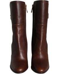 Dolce & Gabbana - Leather Heels Mid Calf Boots Shoes - Lyst