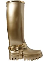 Dolce & Gabbana - Metallic Rubber Pvc Rain Boots Shoes - Lyst