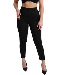 Dolce & Gabbana - Dolce Gabbana Black Brocade Skinny High Waist Pants - Lyst