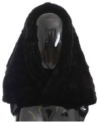 Dolce & Gabbana - Weasel Fur Crochet Hood Scarf Hat - Lyst