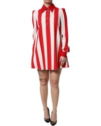 Dolce & Gabbana - Striped Mini Aline Dress - Lyst